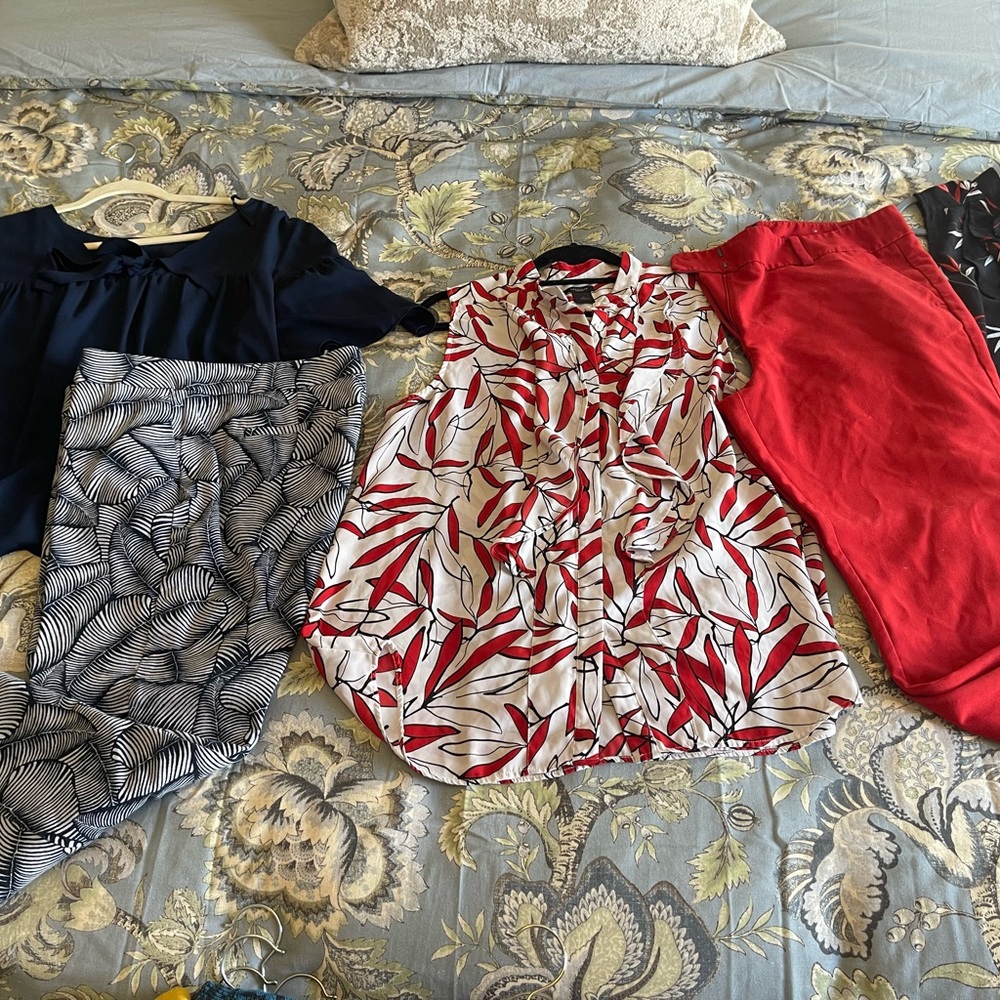 Ann Taylor Factory Bundle Red, Blues and Whites Used